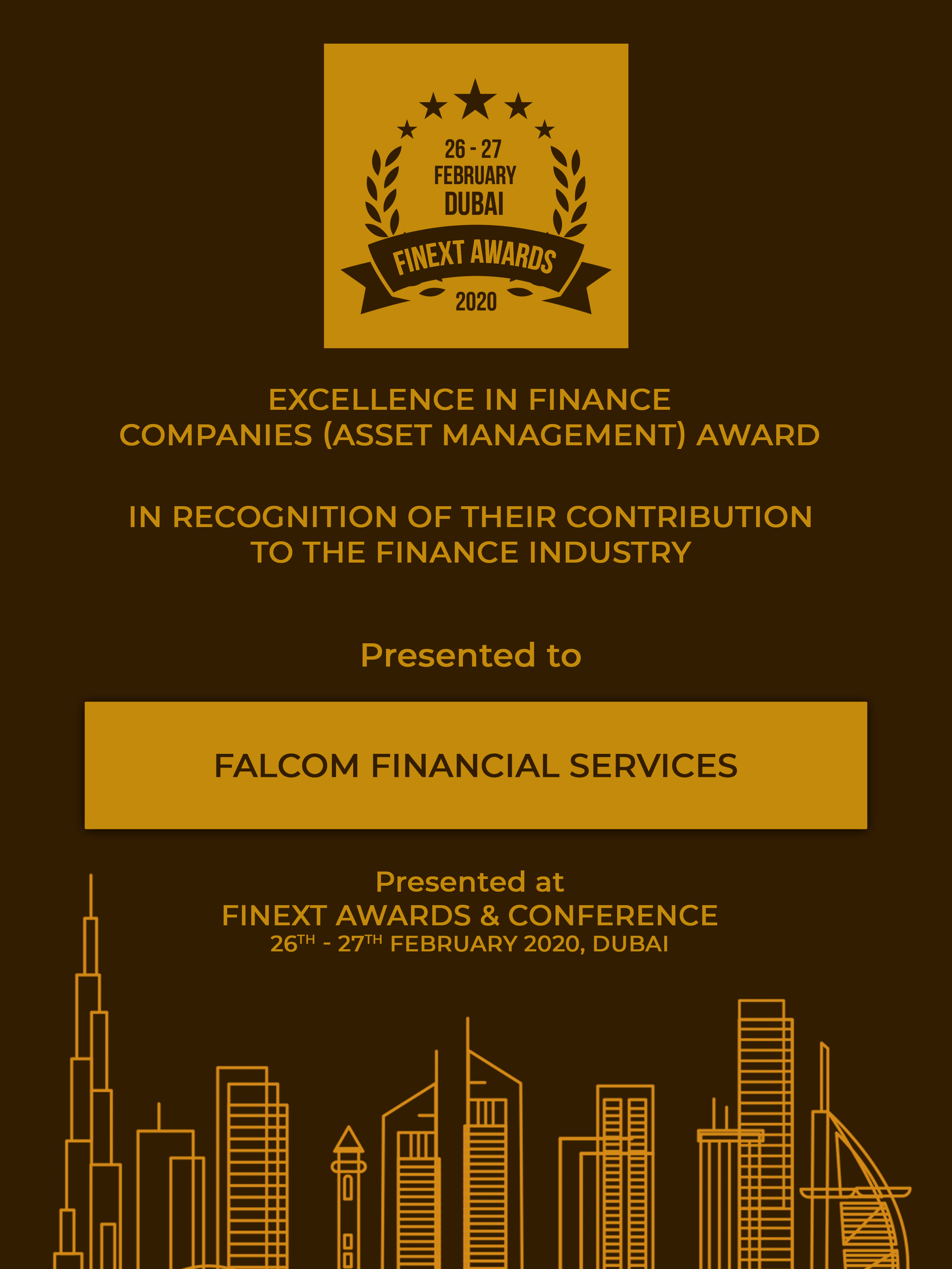 Excellent in Finance Companies (Asset management) Award